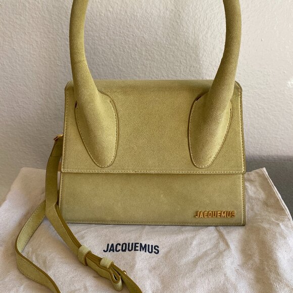 Jacquemus Handbags - Jacquemus “Le Grand Chiquito” Suede Top Handle Bag in light green